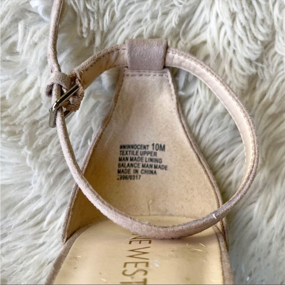 Nine West “Innocent” Pale Pink Bejeweled Ankle Strap Heels, as 10 - Picture 8 of 10